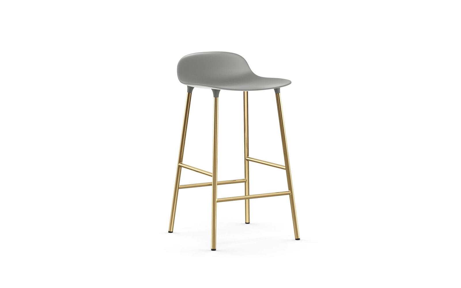 Form Barstool 65 Cm Brass Grey