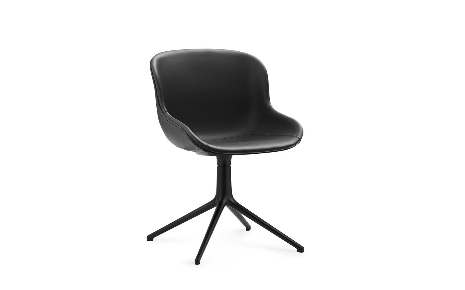 Hyg Chair Swivel 4l Full Upholstery Black Alu Ultra Leather