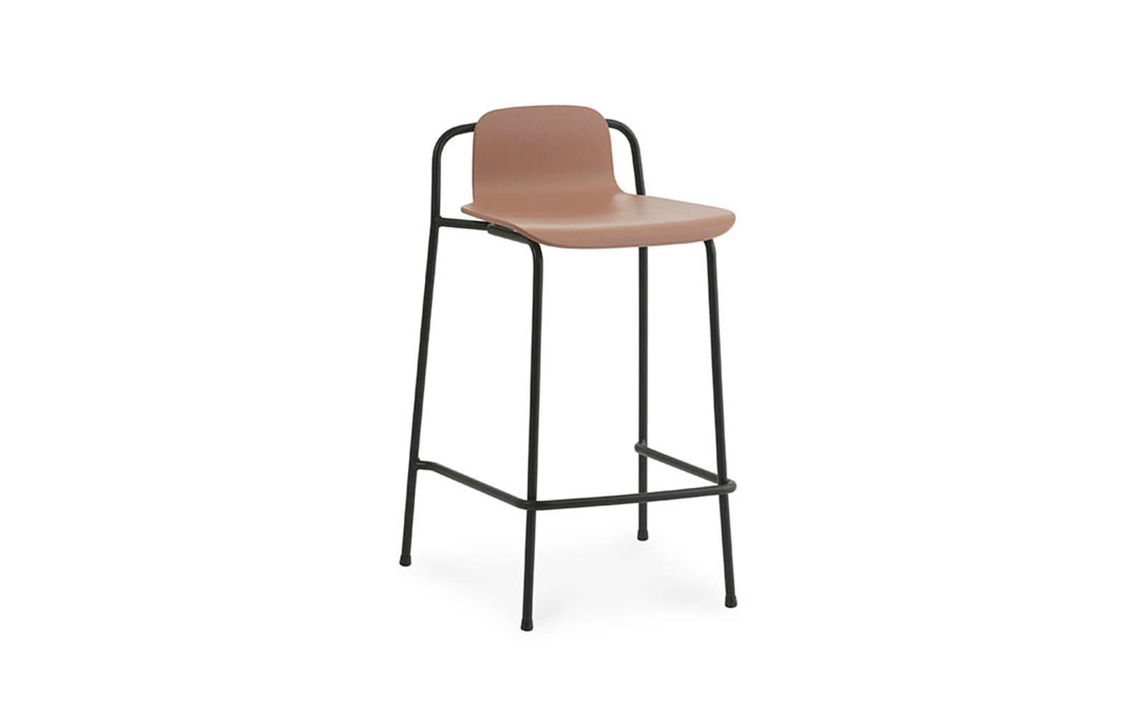 Studio Barstool 65 Cm Black Steel Brown