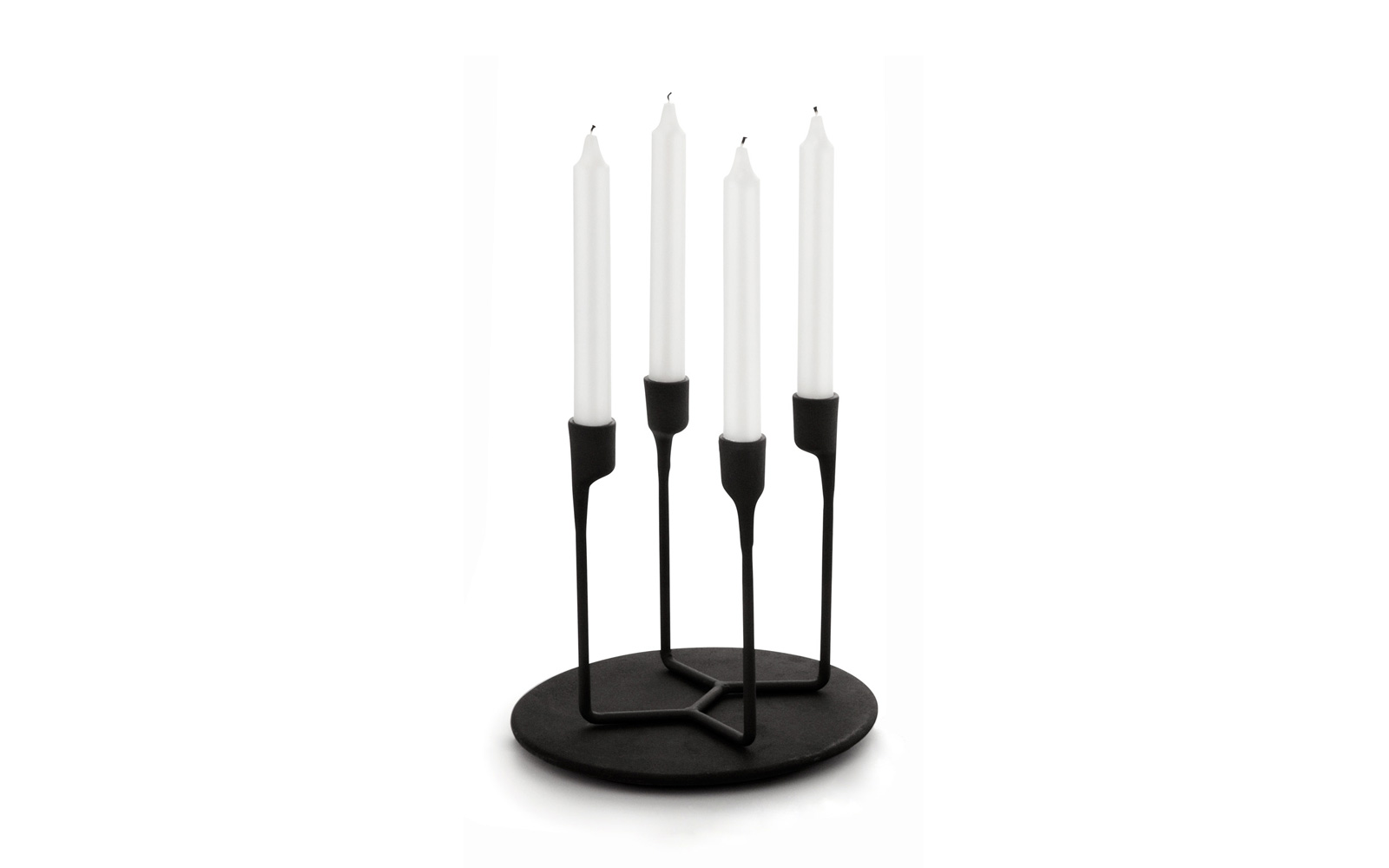 black candlestick holder